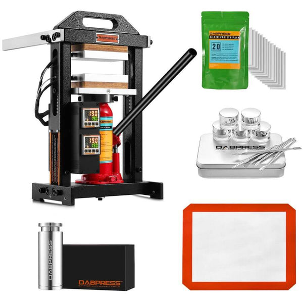 DABPRESS 6 Ton Rosin Press Bundle - Including Variety Rosin Bags, Round Pre Press Mold and Collection Kit